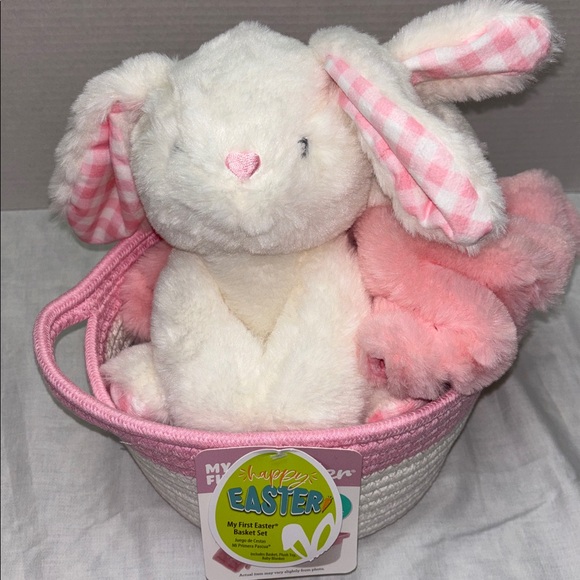 my first easter Other - Pink and white my first Easter basket 3 piece set